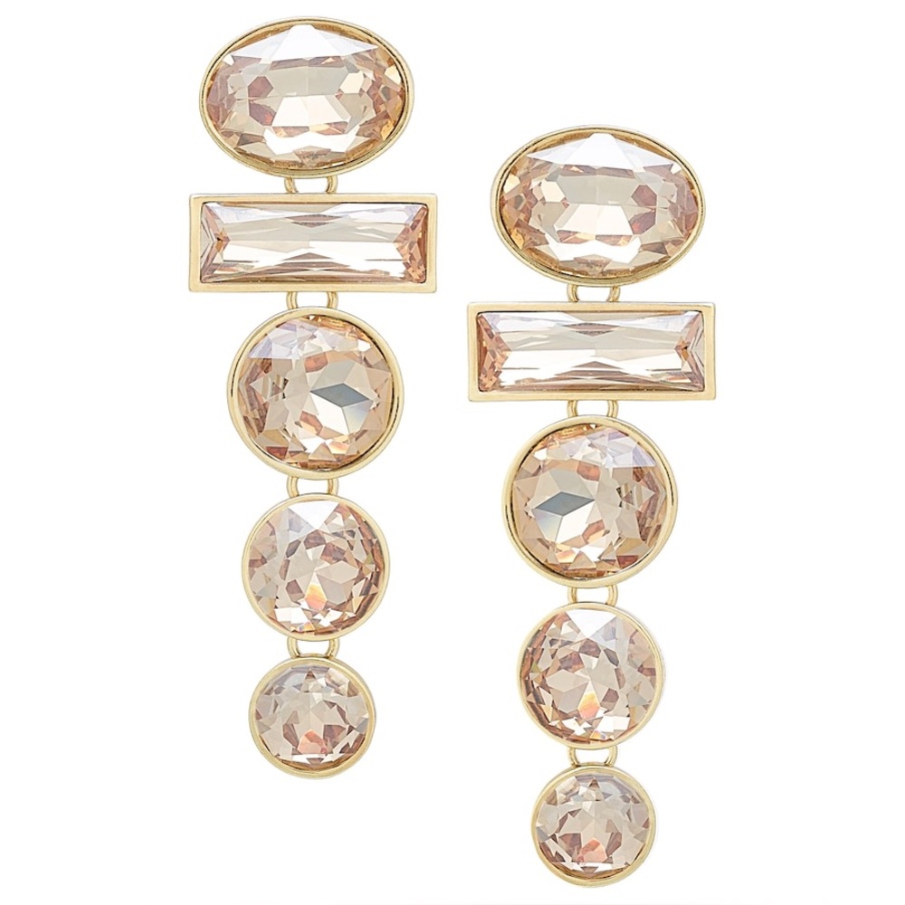 Heidi Daus Gold and Cream Earrings
